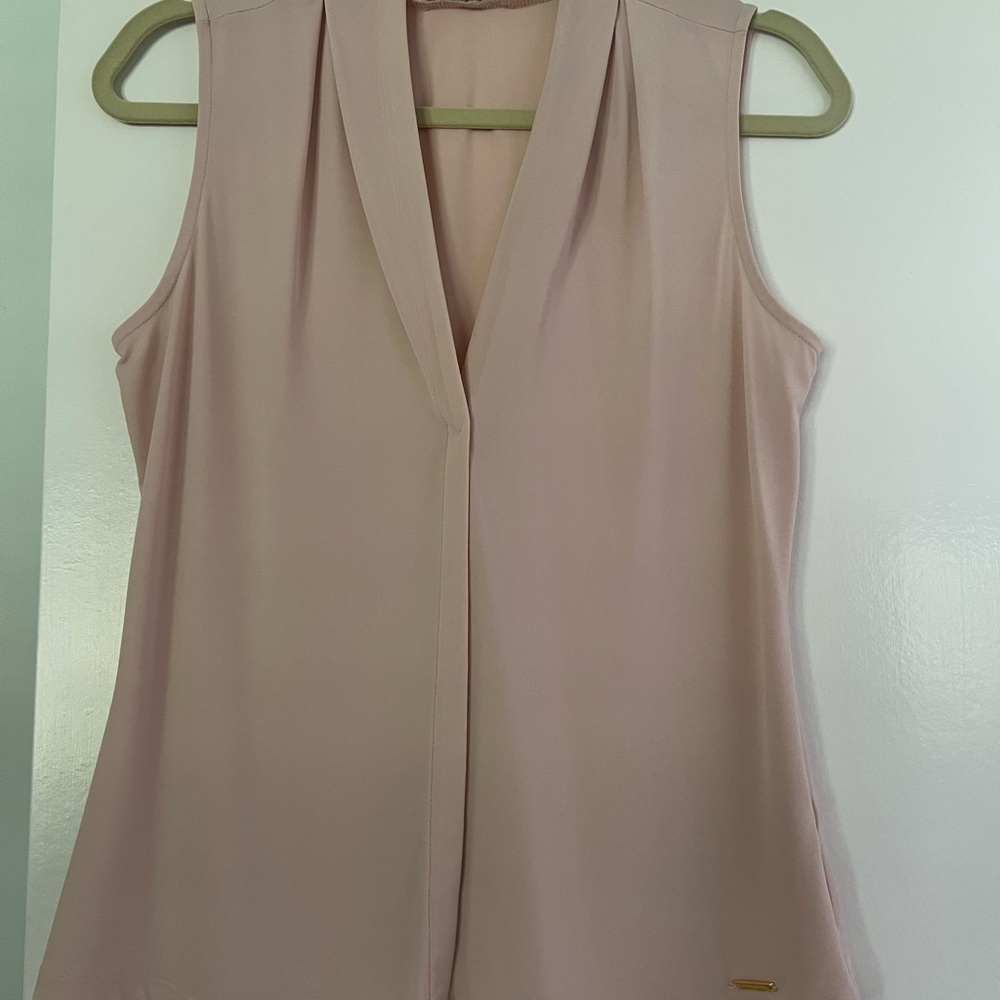 Calvin Klein Blush Pink Sleeveless Blouse